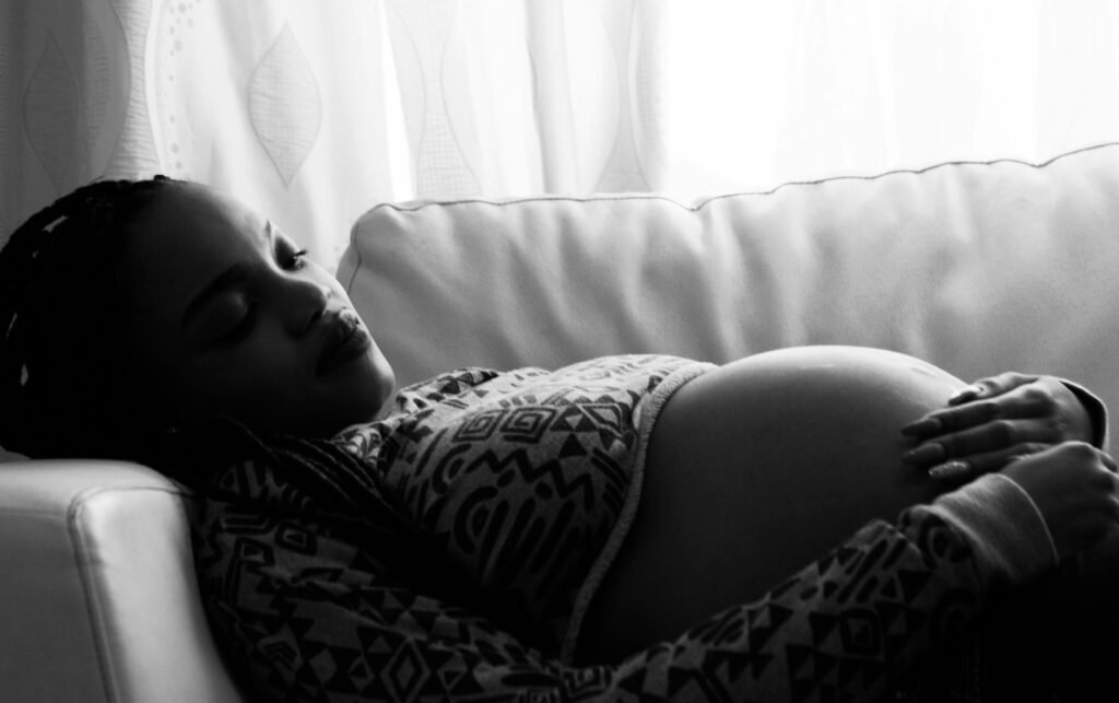 Pregnant Woman Lying Down